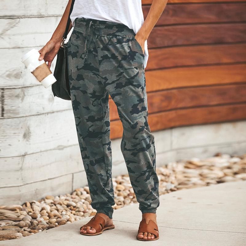 camo print trousers womens