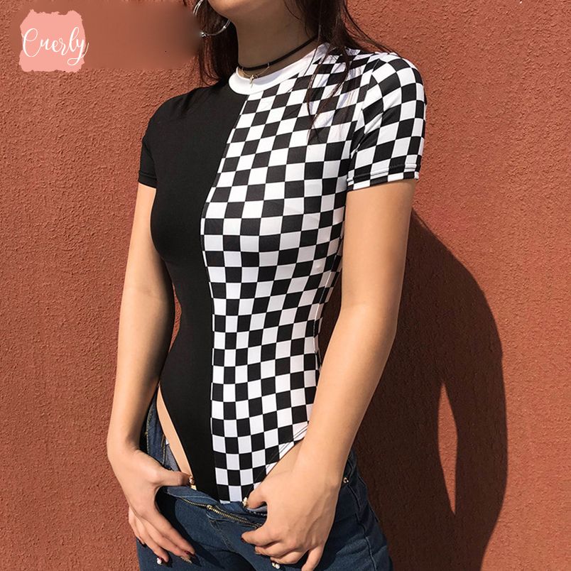 checkerboard bodysuit