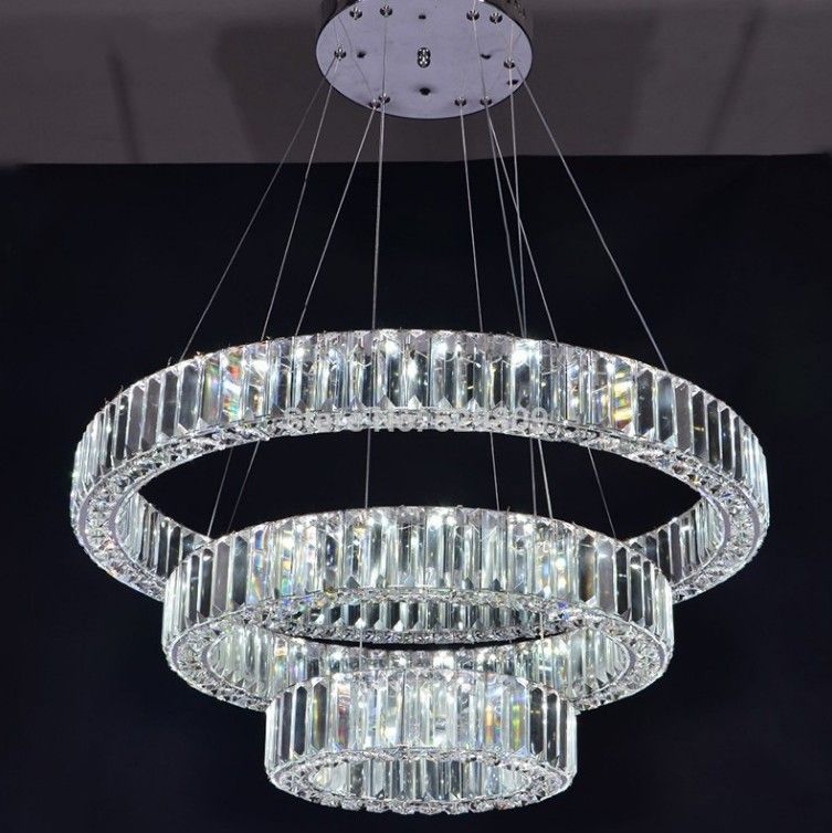 compre 3 anillos k9 lampara cristalina de lujo para la sala de estar nueva iluminacion llevada moderna de cristal llfa a 541 38 del nimiled