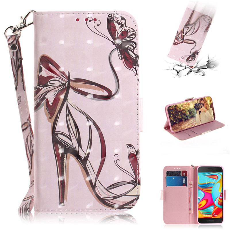 Reevermap Samsung Galaxy A2 Core Case Samsung Galaxy A2 Core Phone Cover ShockProof PU leather Flip Wallet Bumper with Magnetic Clasp Kickstand Function for Samsung Galaxy A2 Core Peach Blossom 