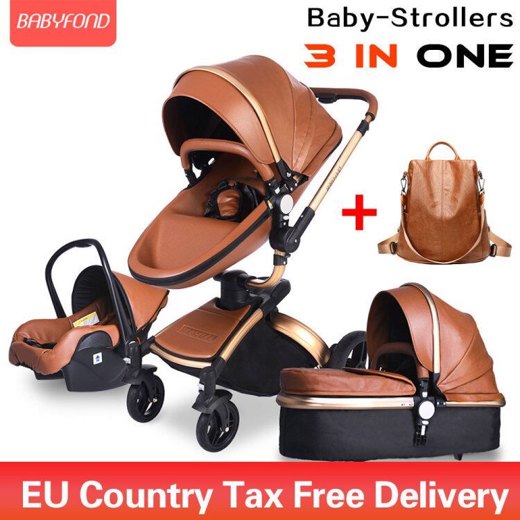 tan leather pram