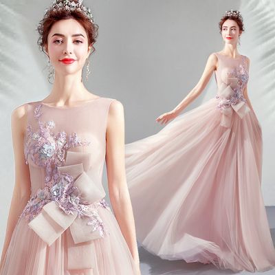 pink bowknot waist long dress court gown Medieval dress Renaissance Gown princess Royal victoria dress