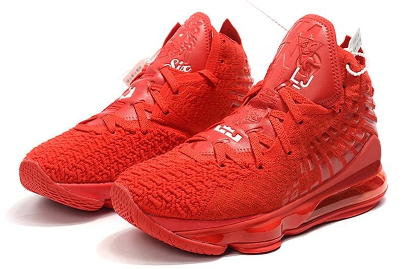 all red lebron 17s