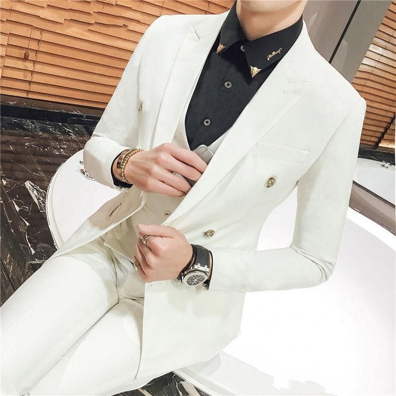 Compra Traje Para Los Hombres Hombre Matrimonio 3 Piezas Traje Trajes  Formales De Baile De Boda Del Novio Del Smoking Para Hombre Delgado De La  Manera Fit Barato | Entrega Rápida Y