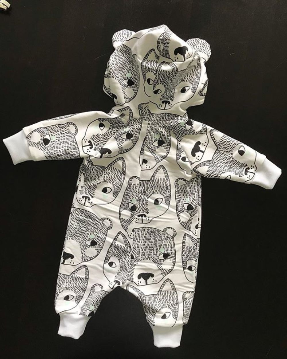 Newborn Baby Girl Boy Fox Printed Clothes Hoodie Romper Jumpsuit Outfits Winter