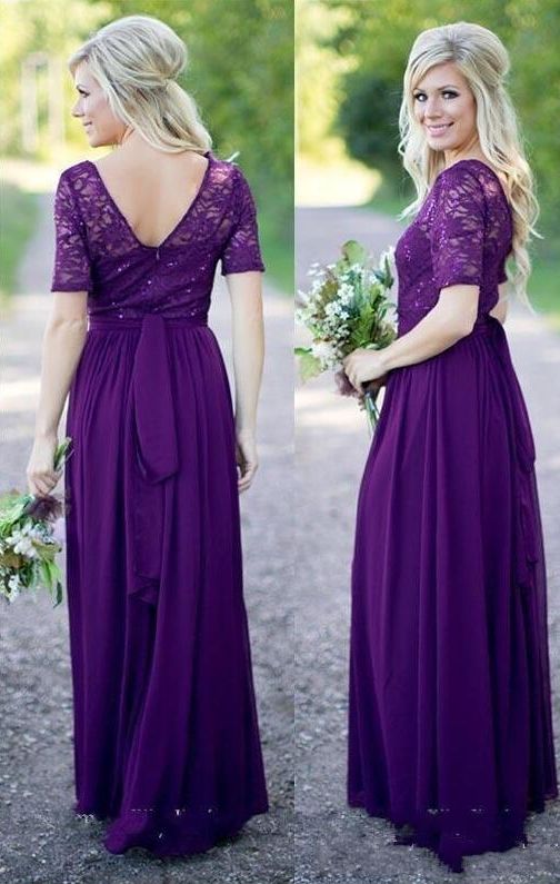 purple lace bridesmaid dresses