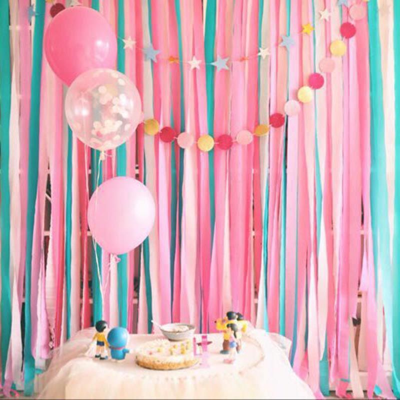 5cm 10 Meters Crepe Paper Streamers Tissue Paper Roll Flower Craft