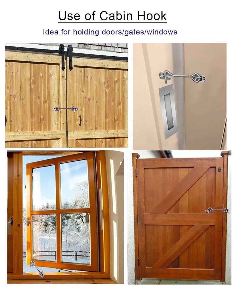 MroMax 5.9 Cabin Hook Eye Latch Gate Door Swivel Window Door Hook Stainless Steel with Mounting Screws 2pcs