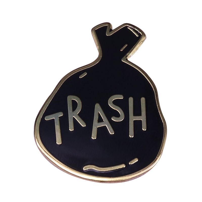 2020 Trash Brooch Unique Hand Illustrated Garbage Bag Pin Perfect