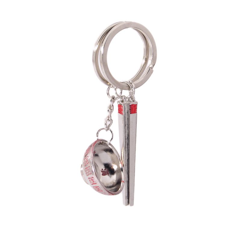 Tazón de fuente de palillos chinos Plata Parejas Llavero De Metal Conjunto De Llavero amantes Puzzle