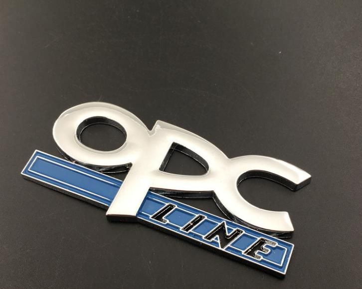 Universal 3D Silver OPC Line Metal Auto Car Badge Car Emblem Decals Stickers