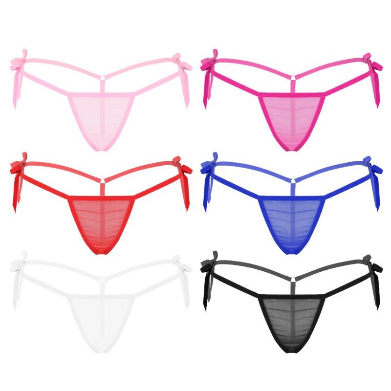 Novelty & More Women inlzdz Womens Low Rise Tie-Side Micro Thong T-Back ...