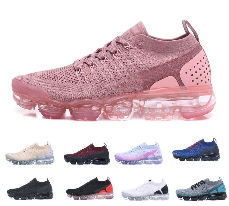 Aug 24 Nike Air VaporMax FlyKnit 2 Sneakers in Gray and Pink