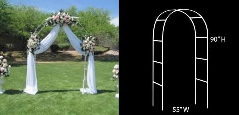 White Metal Wedding Arch Pergola Garden Backdrop Stand Flower
