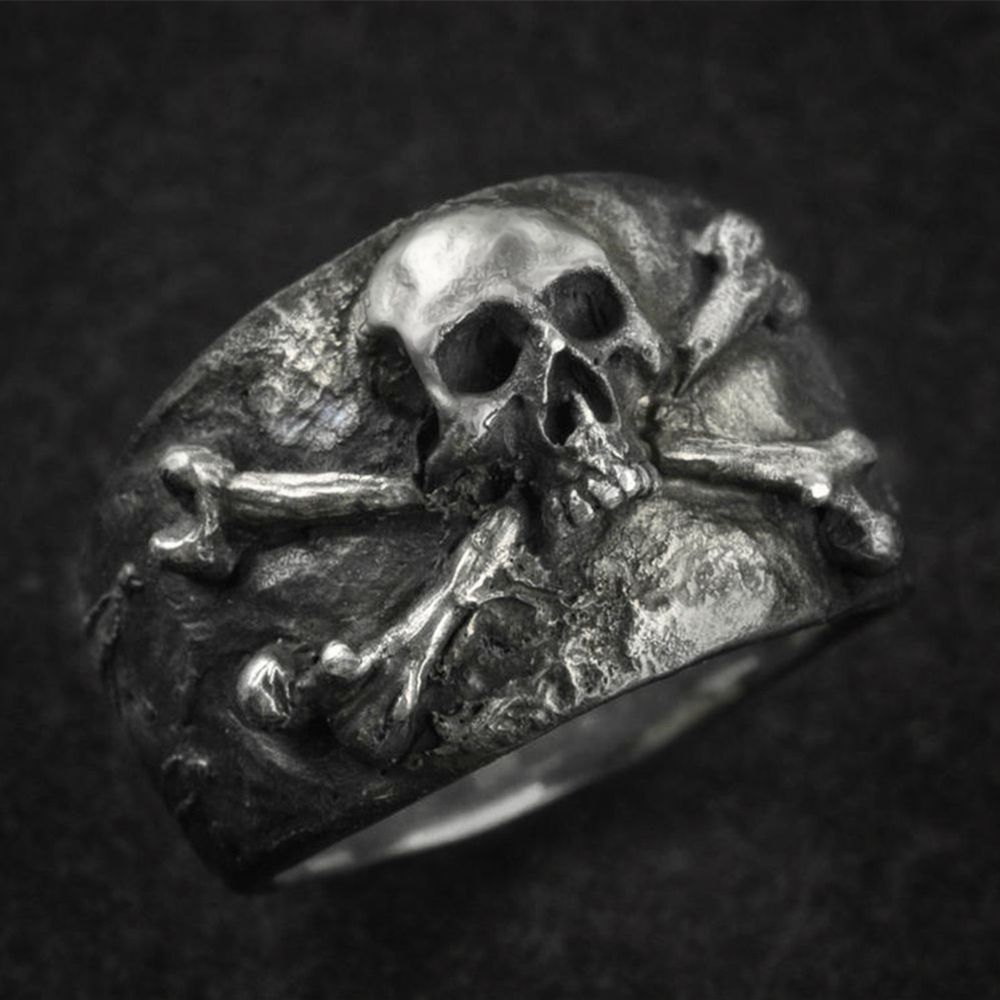 Pirate Skull Ring Mens Womens Silver Rings Stainless Steel 8 9 10 11 UK