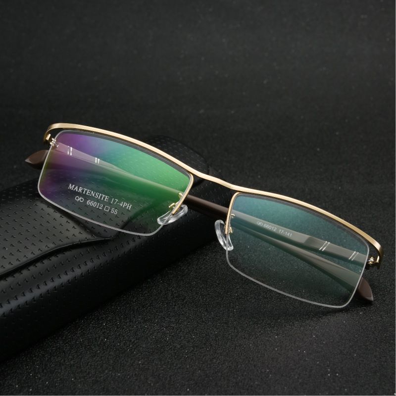 Ultra Light Titanium Alloy Glass Frame Business Men Half Rim Eyeglasses