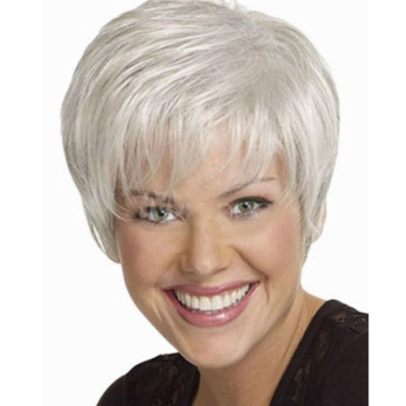 Hot European And American Wig Female White Brown Black Dark Brown