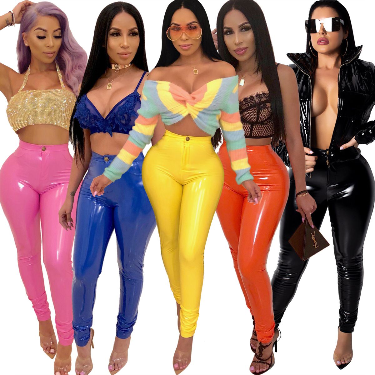 Acquistare Nuovi Pantaloni In PU Di PVC Effetto Bagnato Con Leggings In  Vernice Sintetica Effetto Vernice Lucida Economico | Consegna Veloce E  Qualità | DHgate Italy