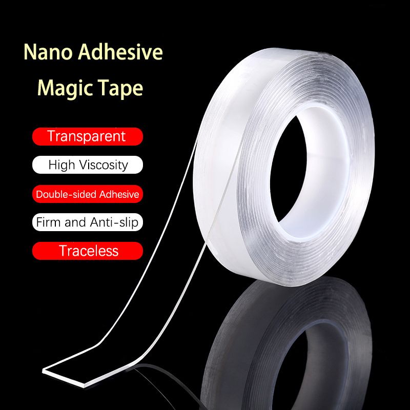 extraíble adhesivo para decoración de pared multifunción transparente Jeteven Cinta adhesiva lavable Nano Magic reutilizable transparente de doble cara sin trazo 