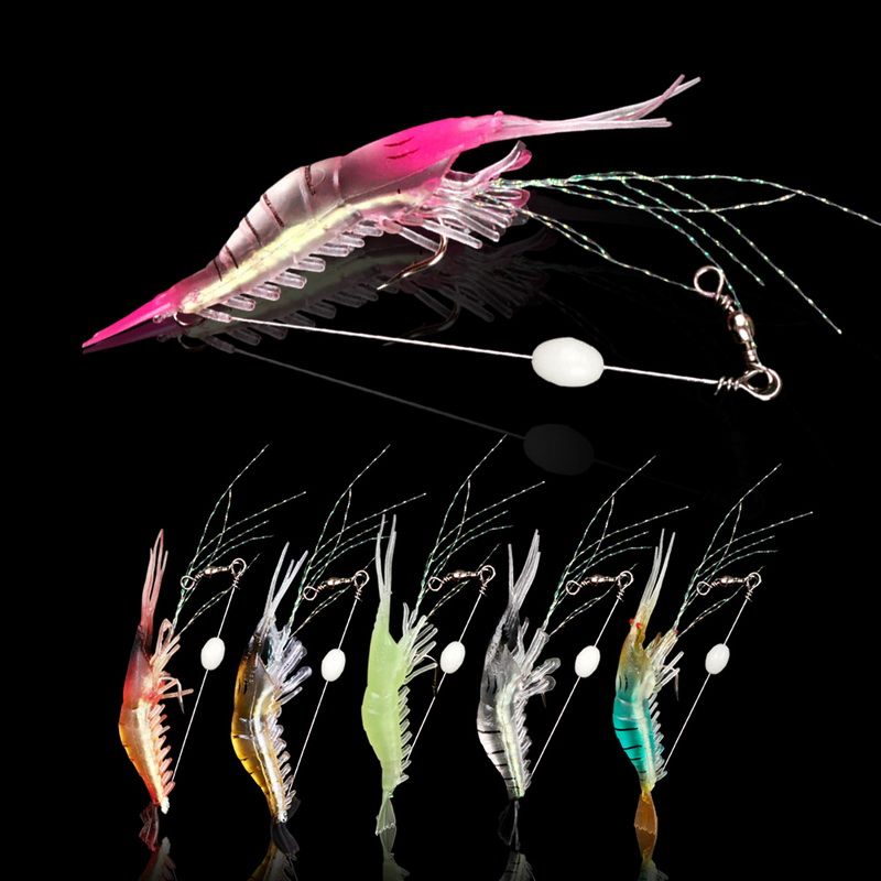Discount 90mm Soft Bait Prawn 6.5g With Rolling Swivel Shaped Lure Hook