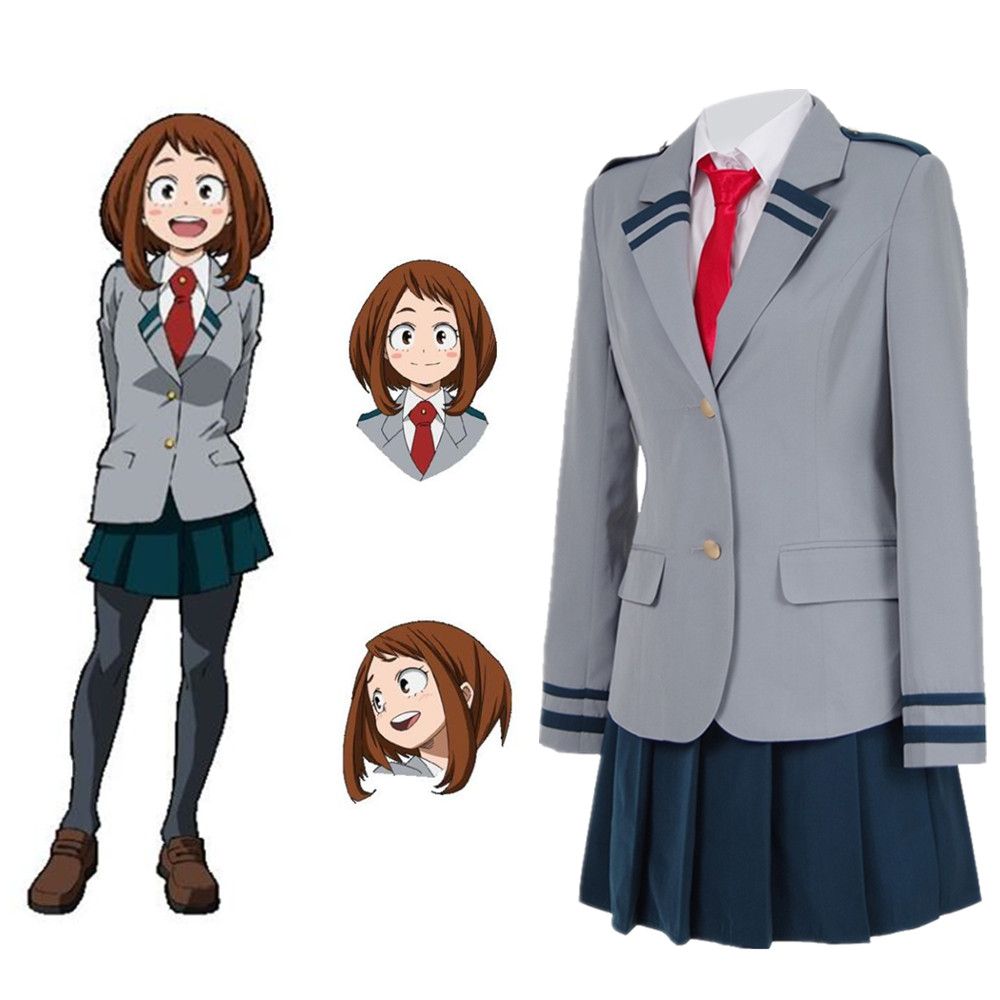 Japan Anime My Hero Academia OCHACO URARAKA Cosplay Costume Halloween School Uniform Full Set ( Asian Size ) Japan Anime My Hero Academia OCHACO URARAKA Cosplay Costume Halloween School Uniform Full Set ( Asian Size )
