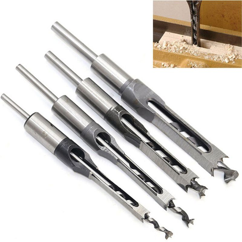 HSS Metric Mortising Chisel Woodwork Square Hole Drill Bit Cutter Tool OK
