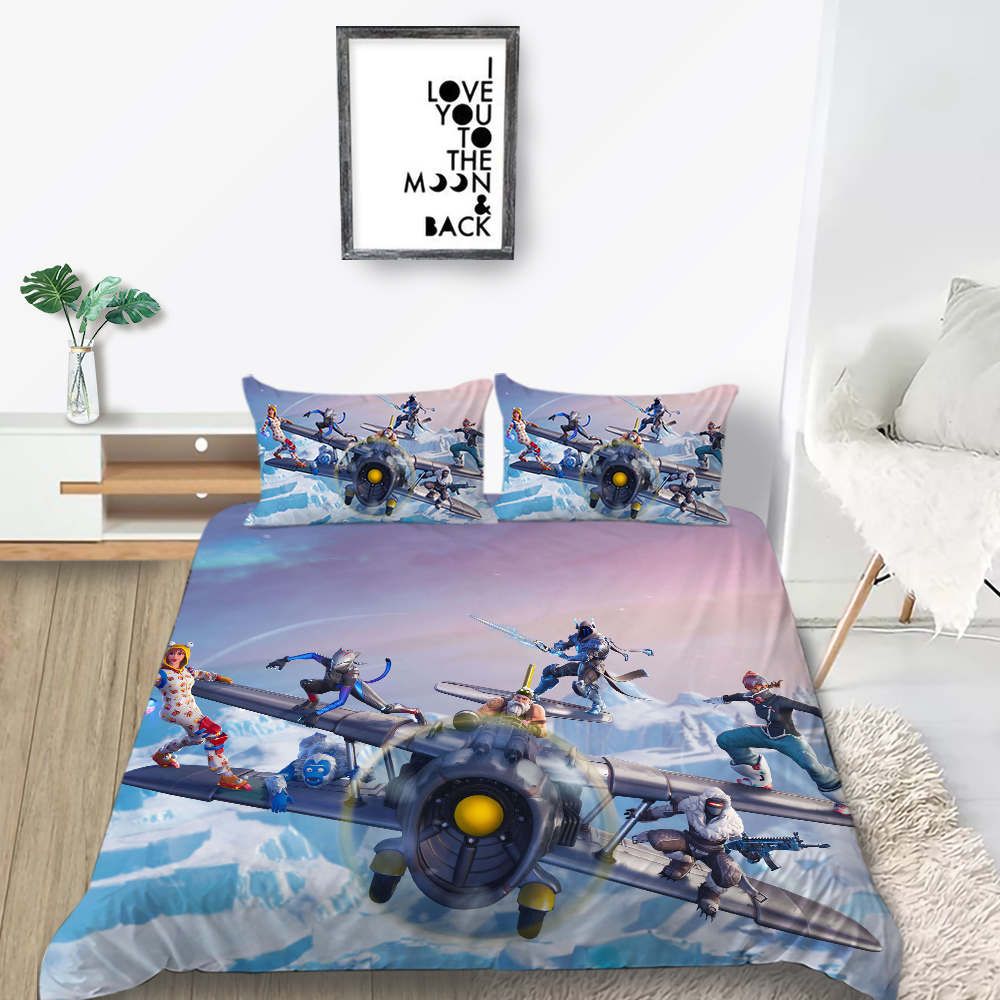 Aircraft Bedding Set Game Character 3d Soft Cartoon Duvet Cover