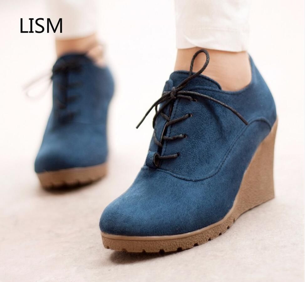 Lism Fashion Womens Boots Casual Platform Shoes Wedge Heel 6 8cm