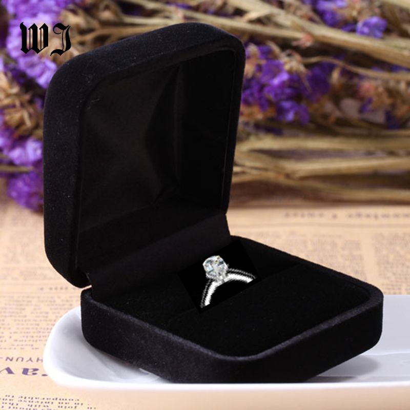Engagement Velvet Ring Box Jewelry Display Storage Wedding Ring Gift Organizer 