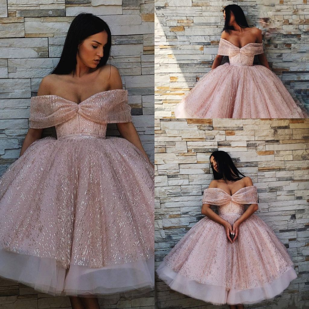 Pink Sparkly Sexy 2019 Prom Dresses Cheap Sweetheart Ball Gown