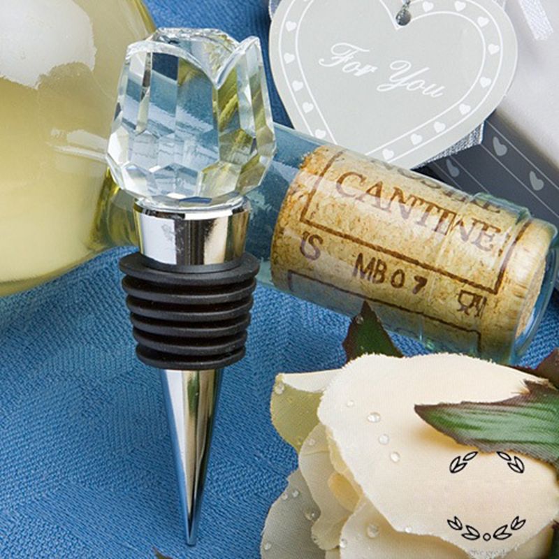 2020 Crystal Roses Wine Bottle Stopper Wedding Favors Wine Stoppers