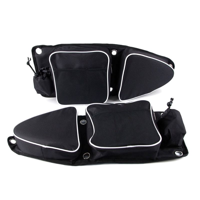 UTV Front Door Side Storage Bag Set with Knee Pad and Driver Side Storage Bag with Knee Protection for 2014 2015 2016 2017 2018 2019 Polaris RZR XP 1000 900XC S900 BLACK