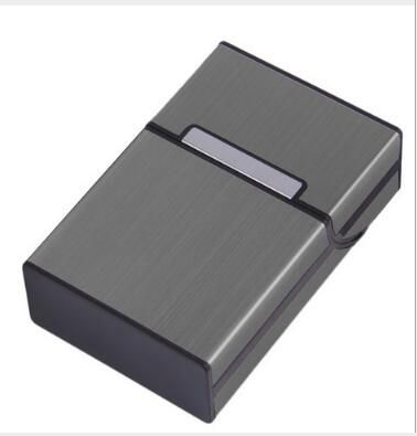 púrpura Tiptiper Caja de cigarrillos caja de cigarros de cuero de la PU Caja de cigarros de cigarrillos de metal clásico regalo para fumar