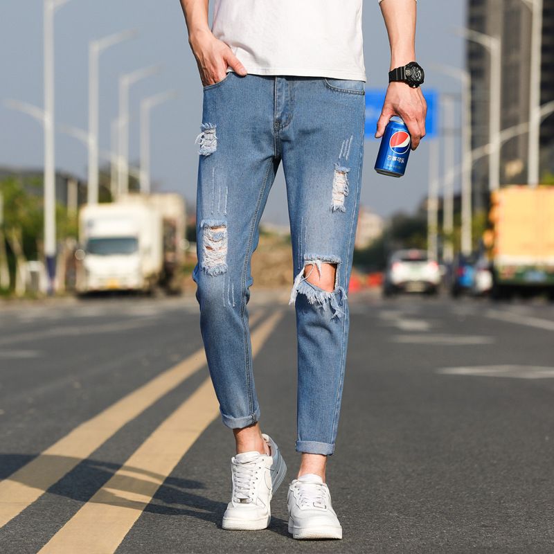 Compra Mens Designer Jeans Hombre Hole Denim Capris Pants Mens 2019 Luxury  Designer Ropa Primavera Y Otoño Nuevo Estilo Coreano Jóvenes Pantalones  Delgados Barato | Entrega Rápida Y Calidad | Es.Dhgate