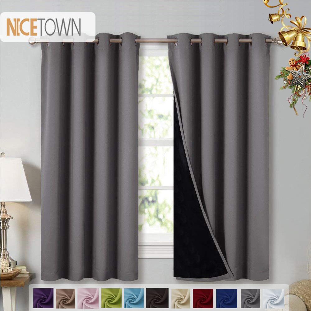2019 Nicetown Double Layer Full Blackout Curtain Super Thick