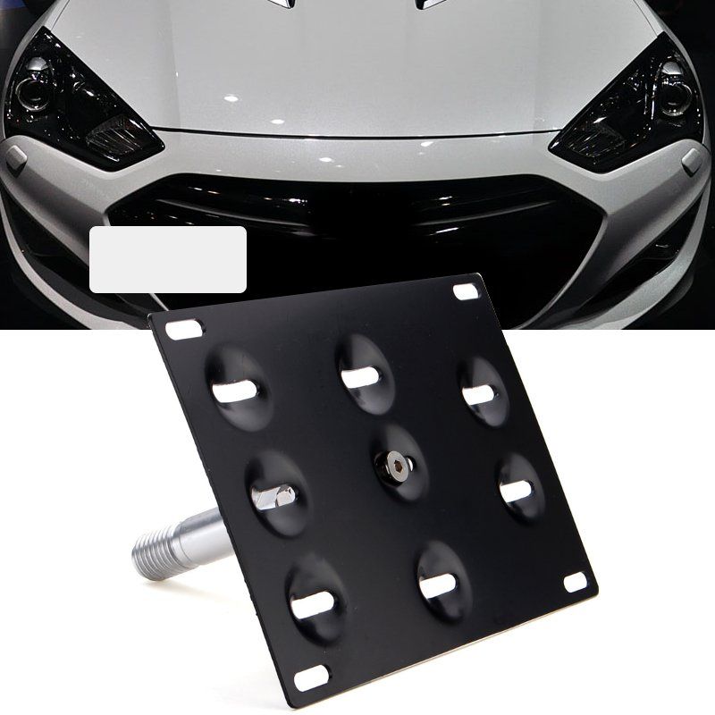 2021 Front Bumper Tow Hook License Plate Mounting Bracket Holder For