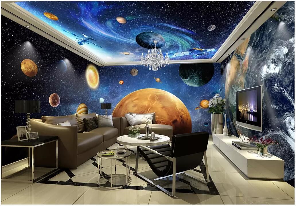 3d Wallpaer Custom Mural Photo Cosmic Galaxy Earth Theme Space Background Living Room Home Decor 3d Wall Murals Wallpaper For Walls 3 D It Hd