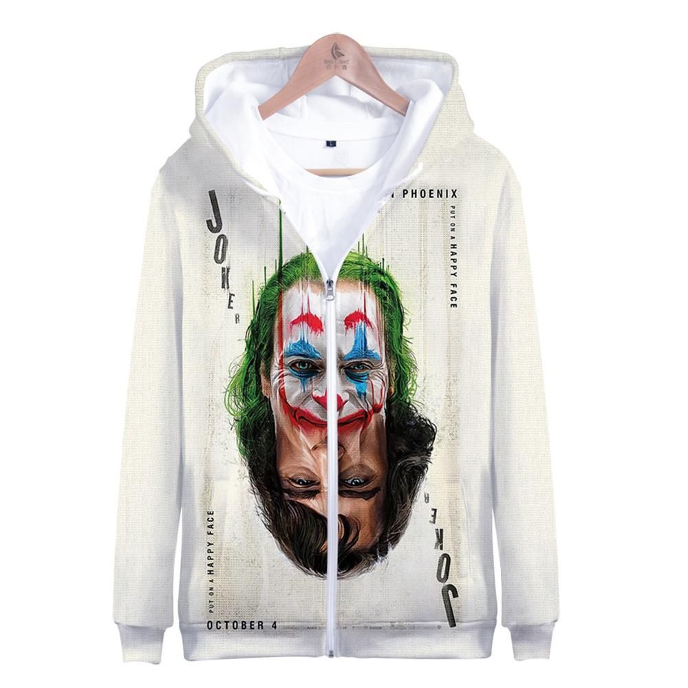 Unisex Hoodies Novelty 3D Printed Sweatshirts Pullover Zipper Jacket Sweater Coat S
