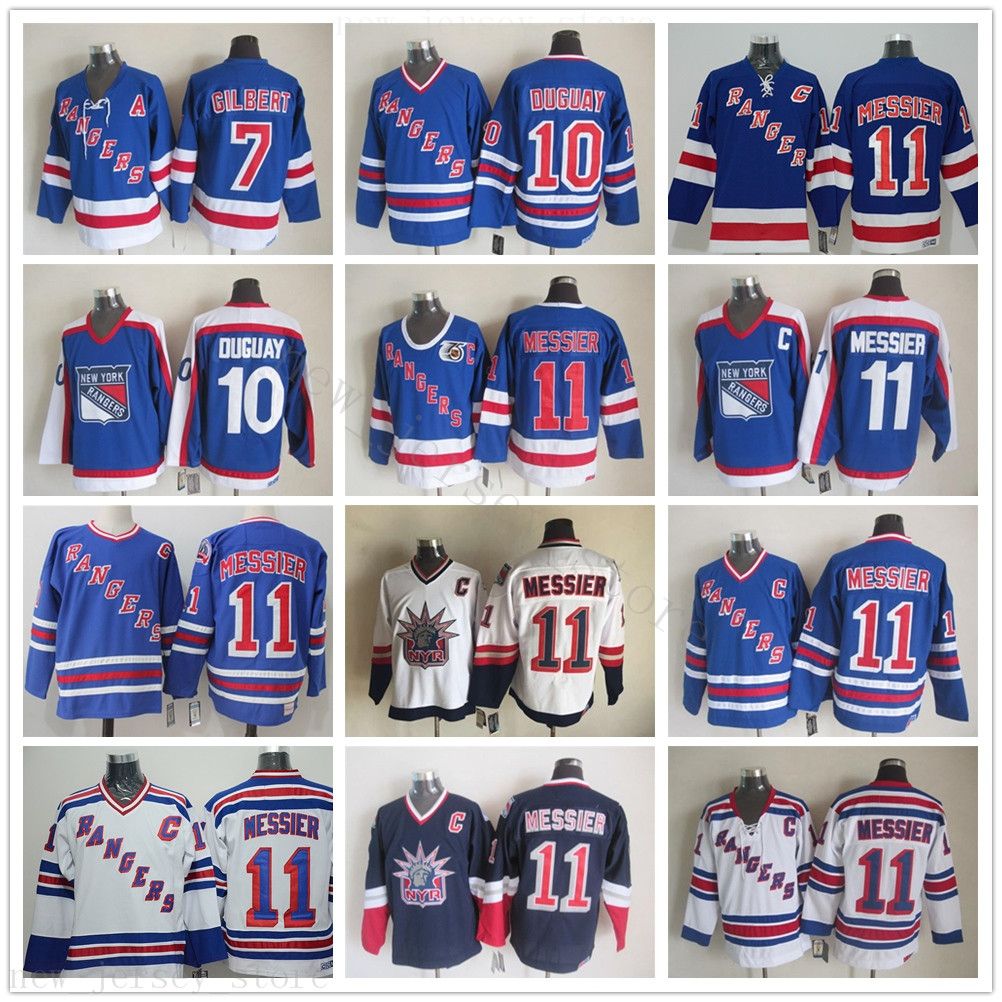 2021 Vintage CCM New York Rangers Ice Hockey Jerseys 11 Mark Messier 10