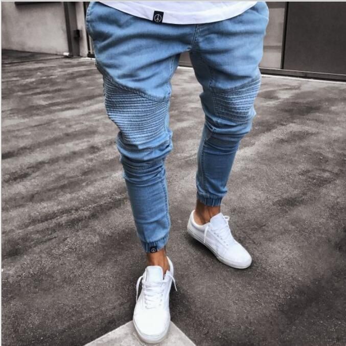 Compra 2018 Nuevos Pantalones Vaqueros Rasgados Negros Hombres Con Agujeros  Super Flaco Famosa Marca De Diseño Slim Fit Destroyed Torn Pantalones Jean  Para Hombre Barato | Entrega Rápida Y Calidad | Es.Dhgate