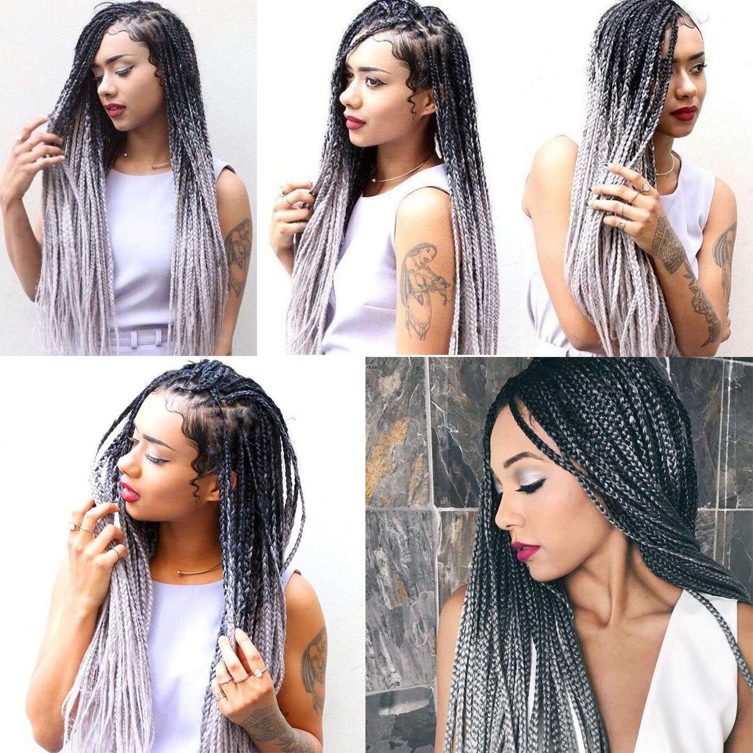 Compre Caliente Moda Para El Cabello Bricolaje Ombre Para El Cabello Trenzado Sintetico Trenzas De Ganchillo Twist 24inch 100 G Dark Greylight Grey Jumbo Braid Hair Extensions A 8 01 Del Zyhbeautyhair Dhgate Com