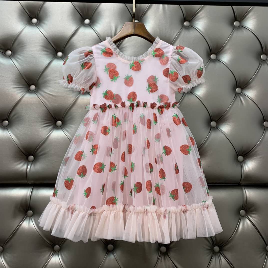 Vestido Infantil Estampa Morango Manga Curta Marisa | Marisa