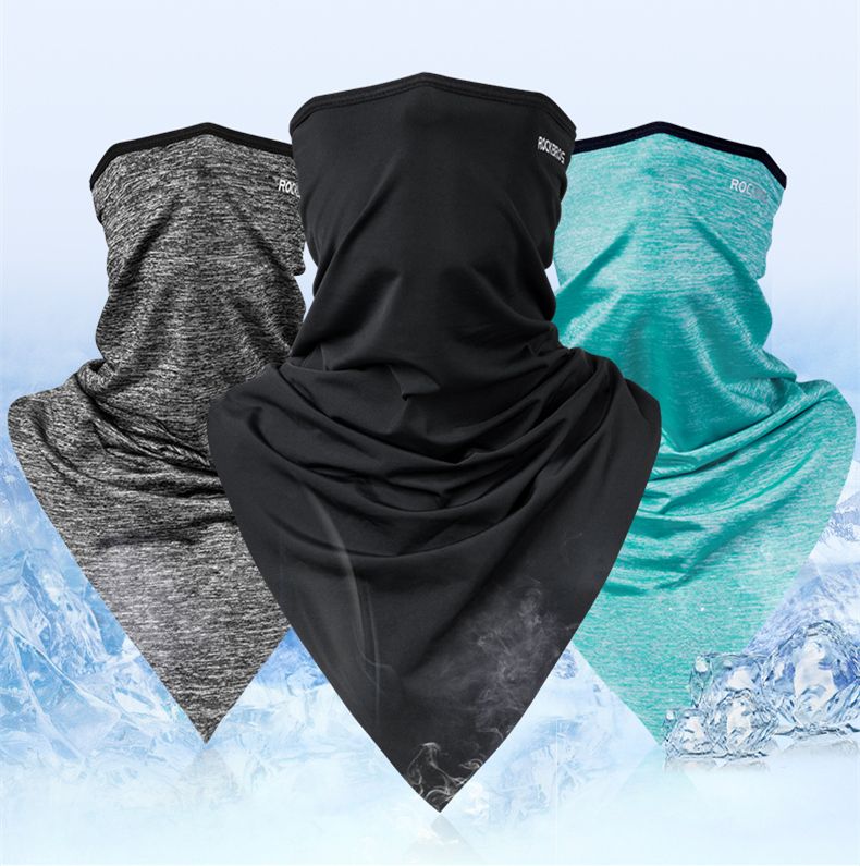 2021 ROCKBROS Hiking Camping Bandana Triangle Sport Scarf Ice Fabric Breathable Cycling Bandanas