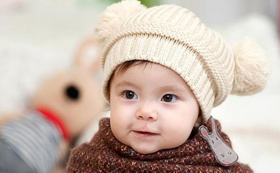 baby double bobble hat