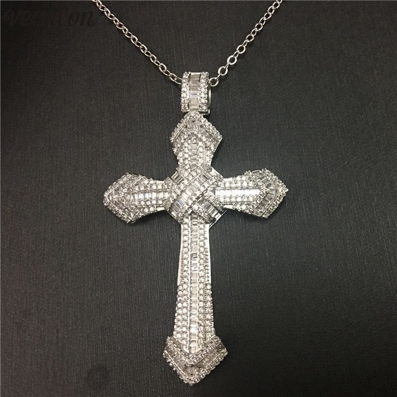 New Square Cross Pendant Women 925 Sterling Silver  Necklace fashion jewelry