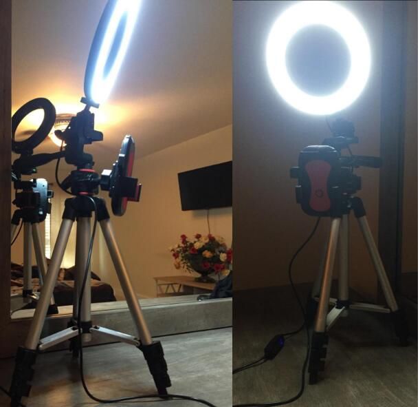 JBAG 6.2 Inch LED Ring Light Photo Studio Camera Light Photography Dimmable Video Light for YouTube Makeup Selfie with Tripod Live Broadcast Dual Phone Bracket