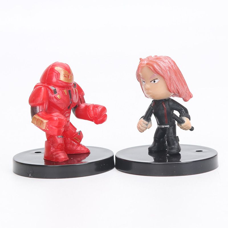 12pcs Q Version The Avengers Figure Set Marvel Toys 4-5cm Iron Man Thor Hulk Toy