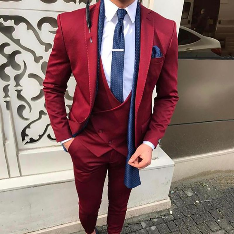 2020 Burgundy Wine Red Suit Men Custom Street Prom Smart Business Men Suit Slim Fit Wedding Suits For Groom Best Man From Mapnature 118 94 Dhgate Com