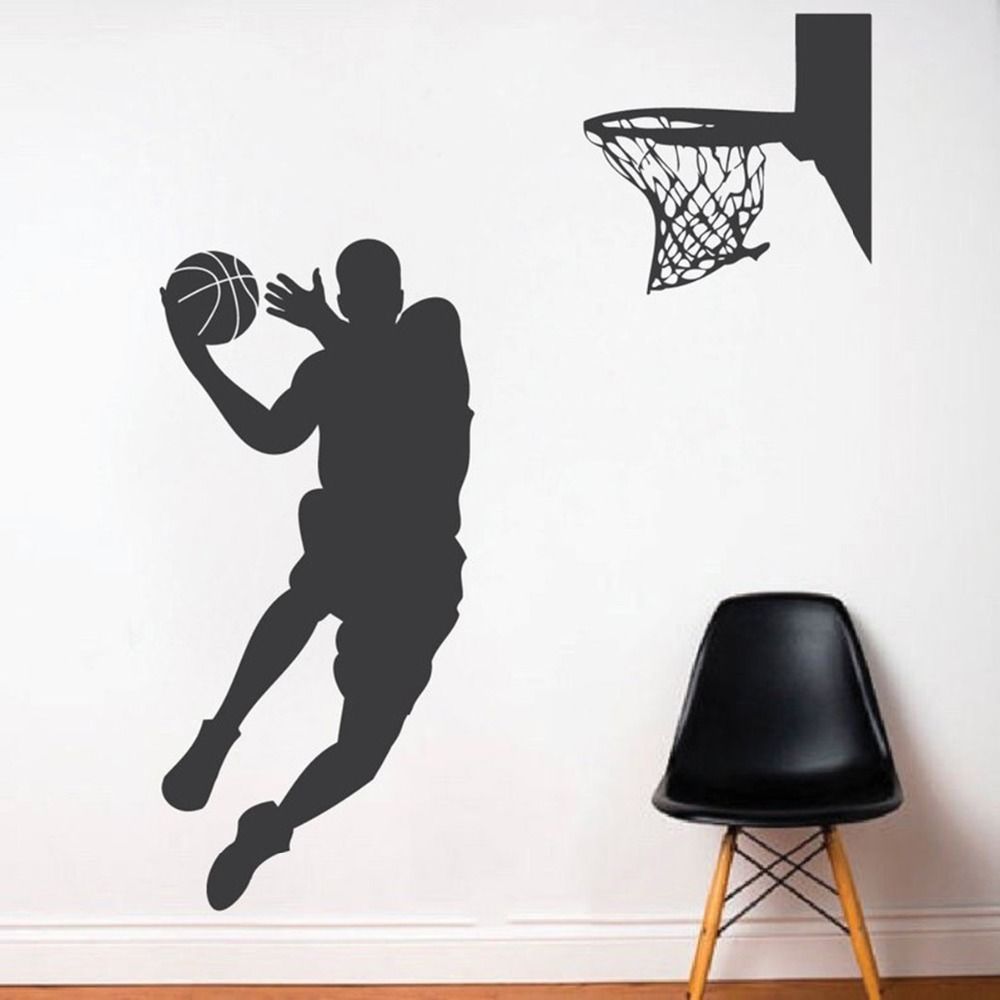 Basketball Player Wall Decal Dunk Jump Shoot Loop Basketball