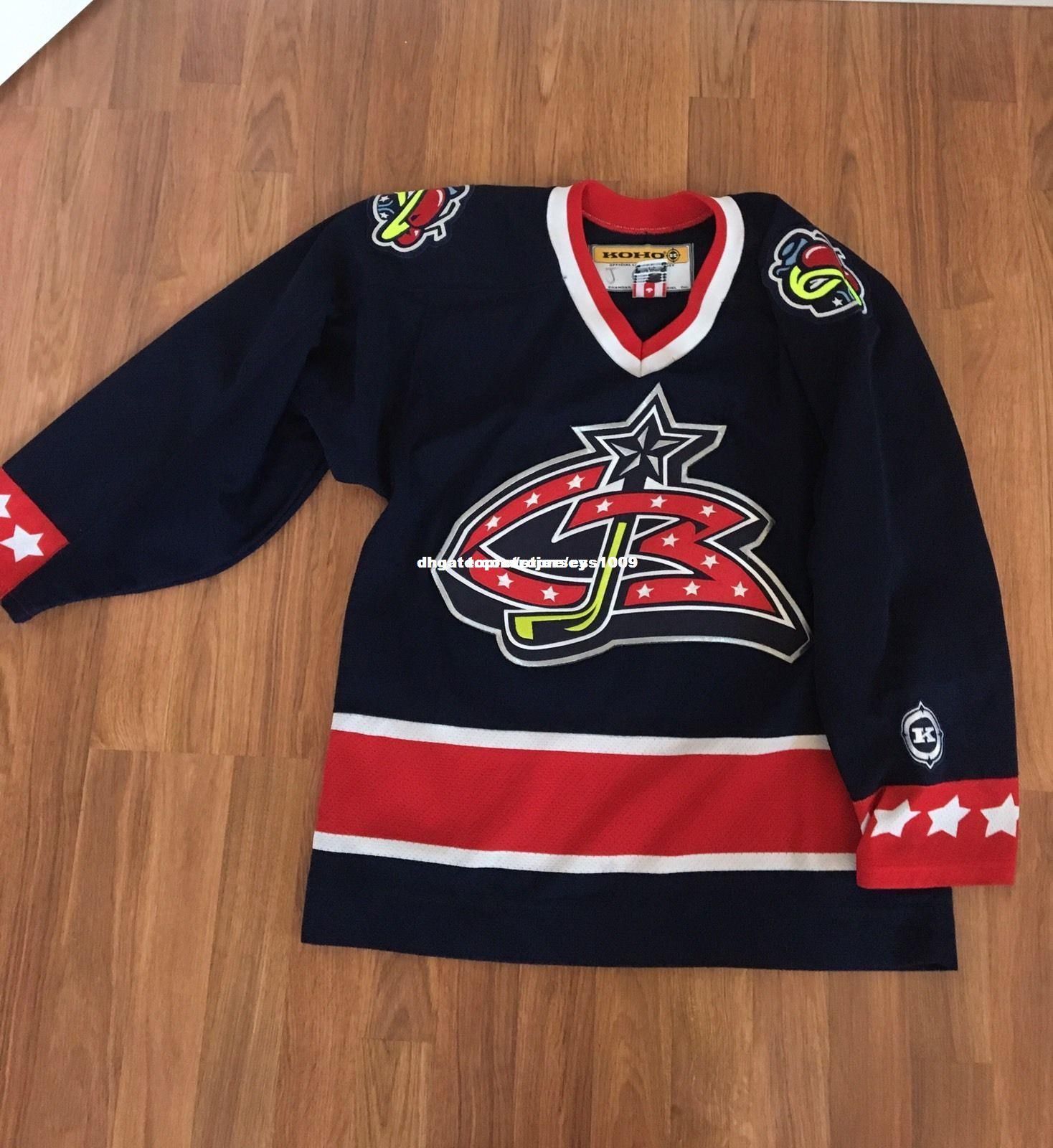 custom blue jackets jersey